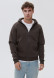 Black color men's three-thread insulated hoodie with a zipper 